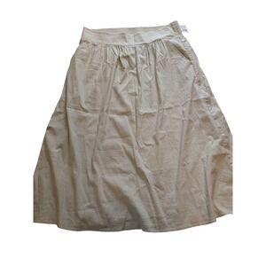 NWT Alfani Women XXL Oatmeal Beige Linen Blend Smocked Back Maxi Skirt Botanic